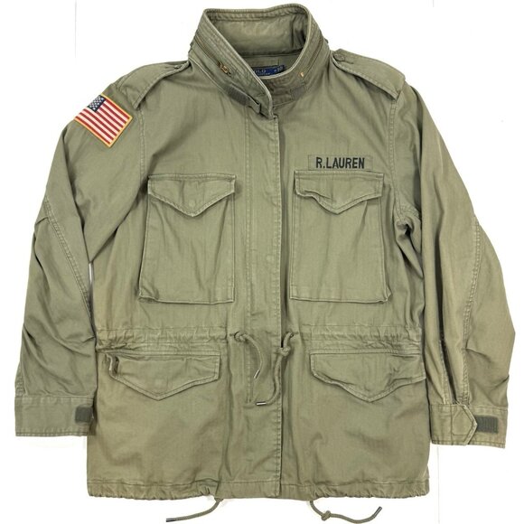 Polo Ralph Lauren Mens M65 Military Field Jacket Size Medium Talon Zipper Green - Picture 1 of 15